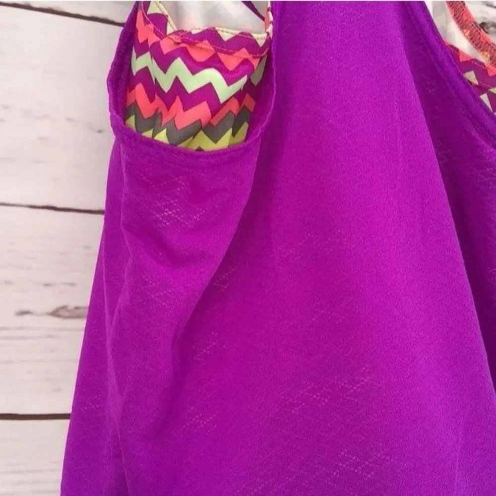 Danskin Now Girls Racerback Purple Aztec Tank Top Size‎ Small